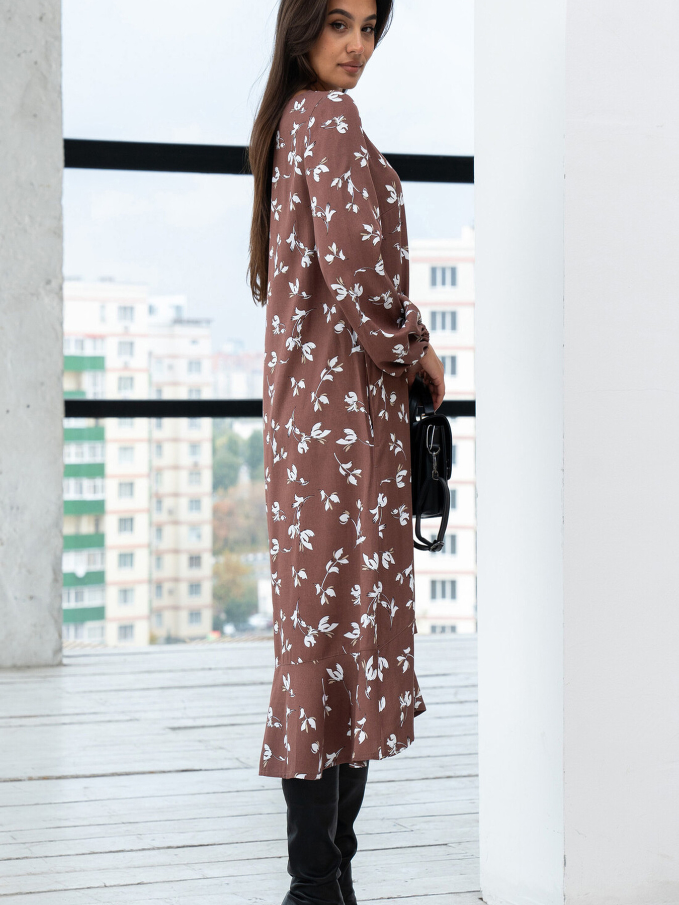 Сукня міді RiMari модель 2324-shokolad-print Фото