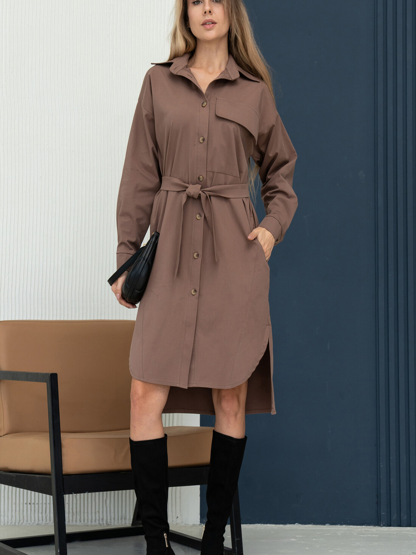 Платье миди RiMari модель 2224-shokolad Фото