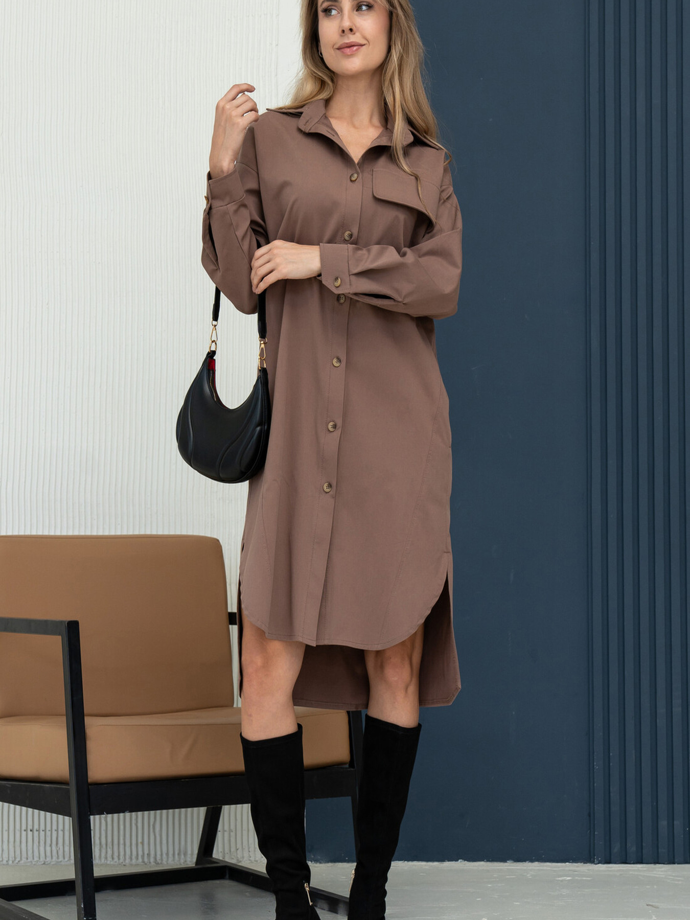 Платье миди RiMari модель 2224-shokolad Фото