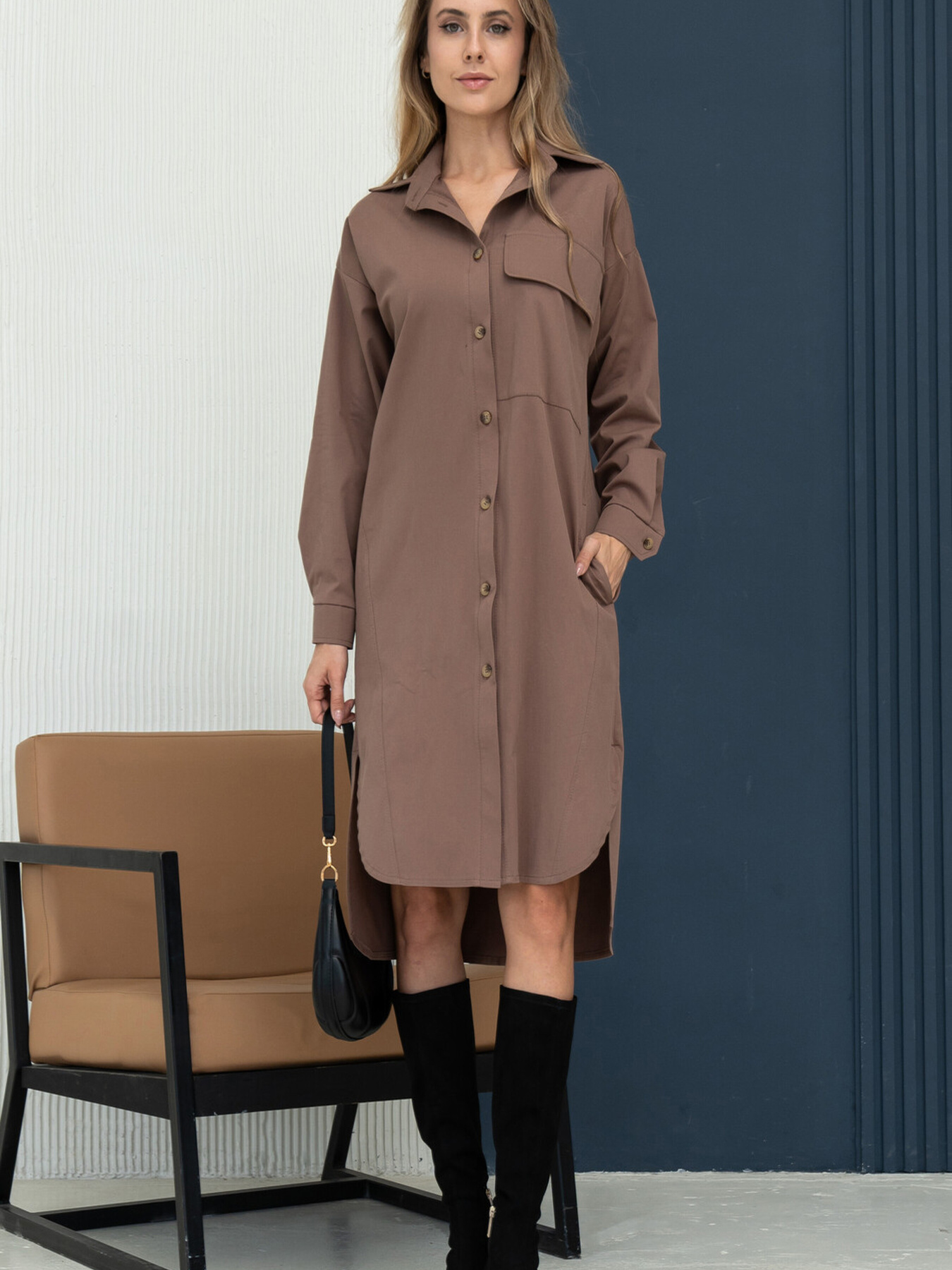 Платье миди RiMari модель 2224-shokolad Фото