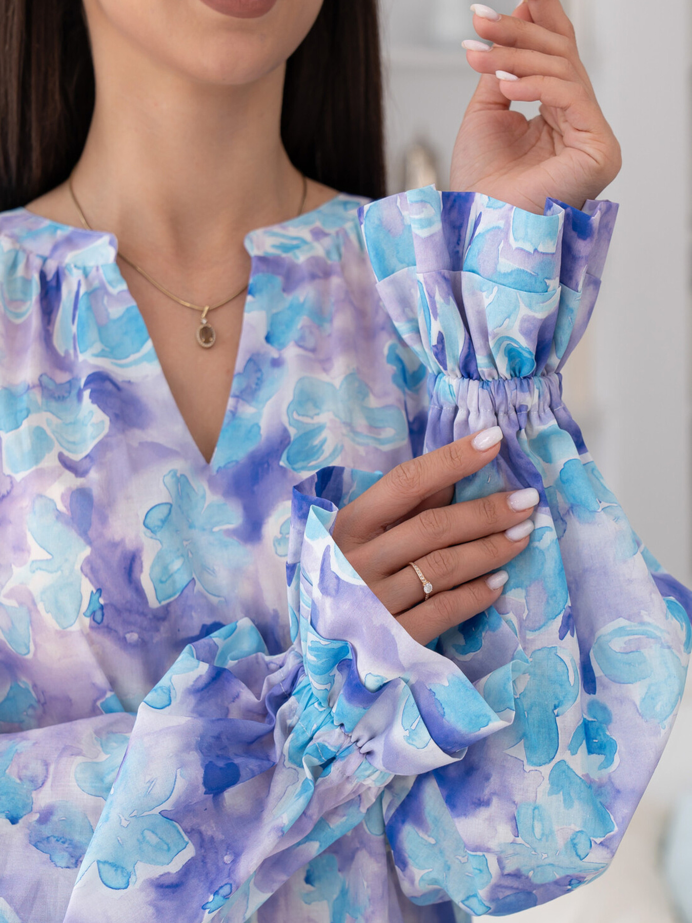 Блуза RiMari модель 0324-blakitnij-print Фото