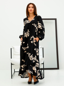 Платье макси RiMari модель 1123-chornij-print Фото