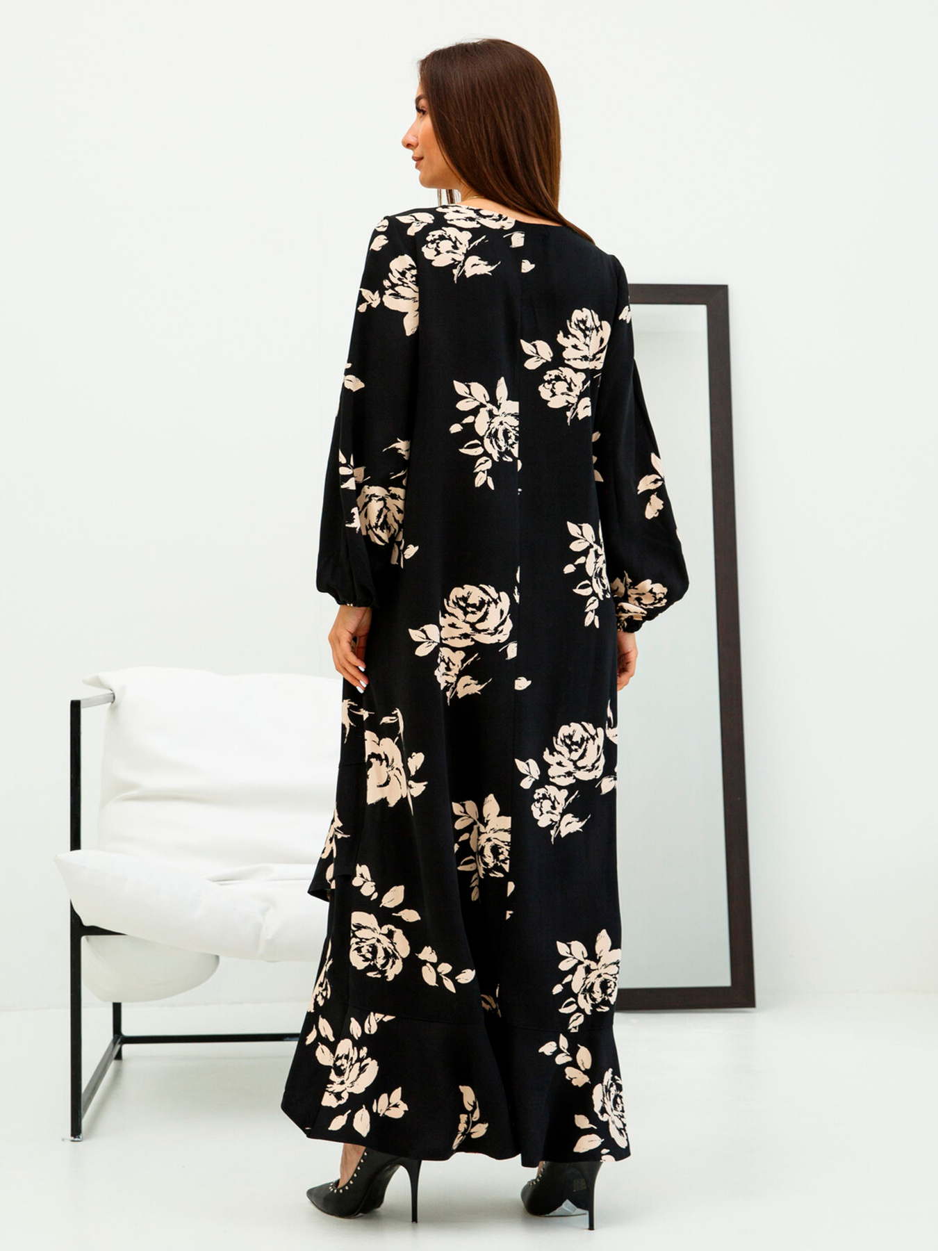 Платье миди RiMari модель 1123-chornij-print Фото