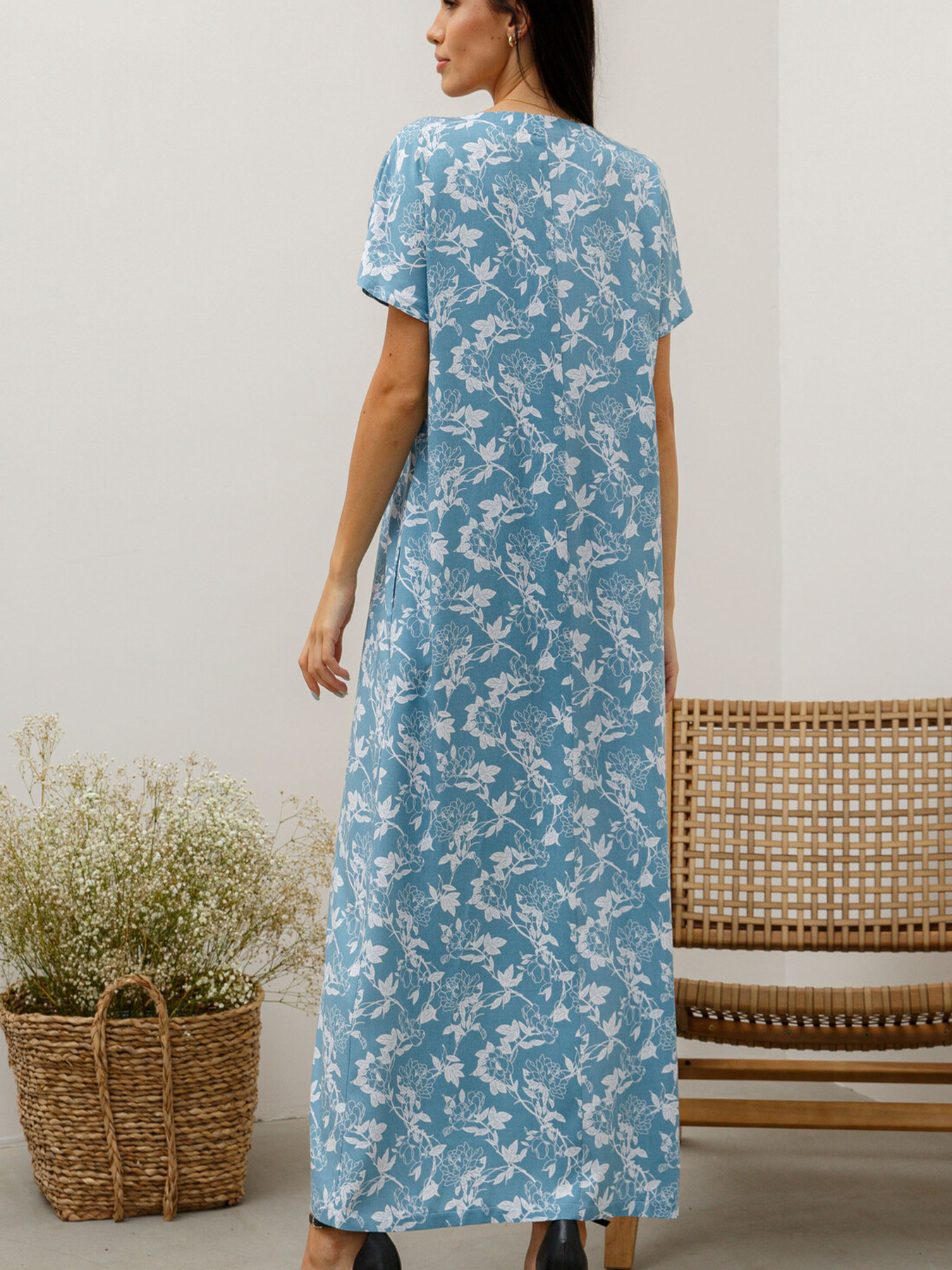 Платье макси RiMari модель 1721-dzhins-print Фото