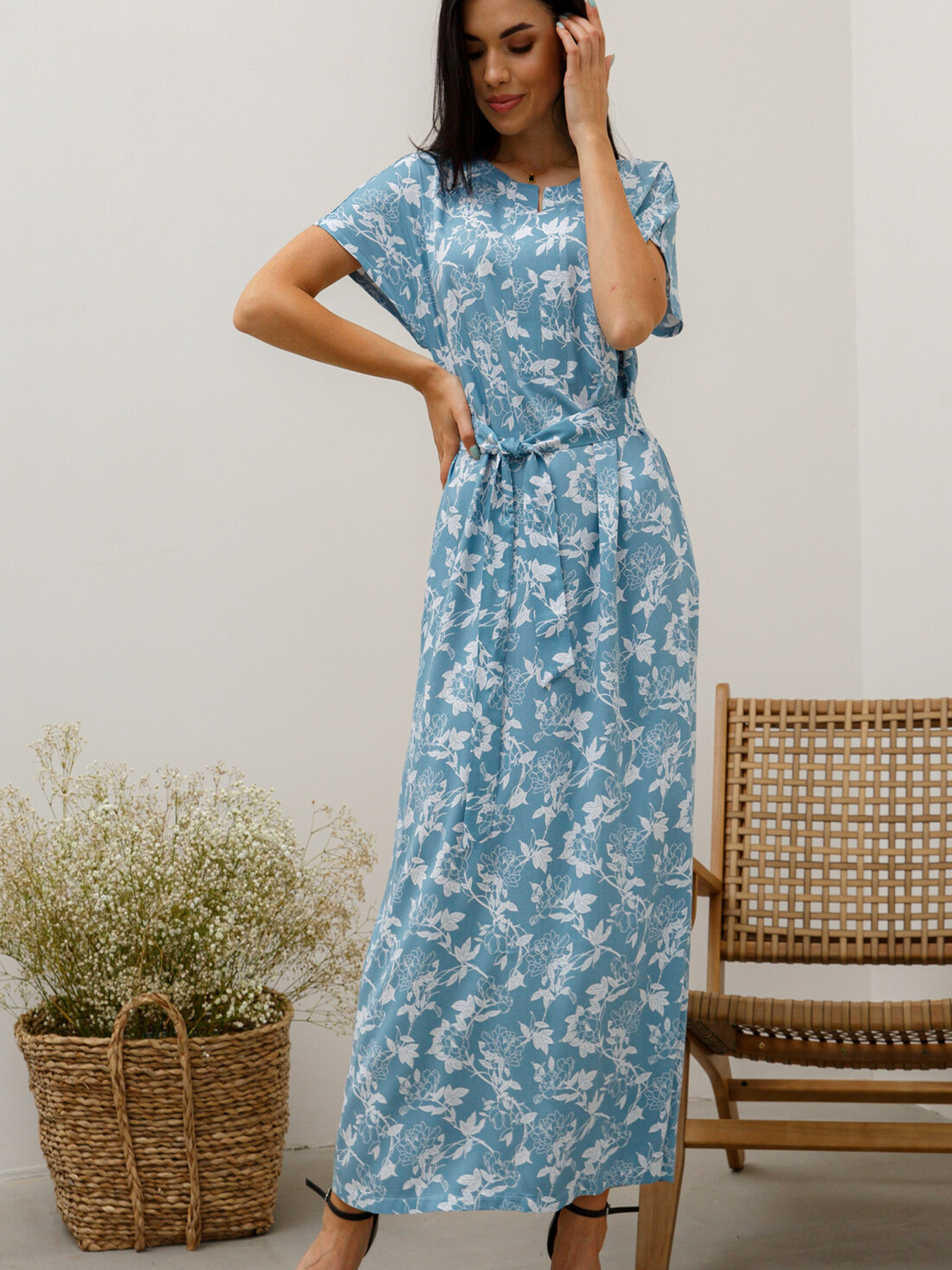 Платье макси RiMari модель 1721-dzhins-print Платье макси RiMari модель 1721-dzhins-print Фото