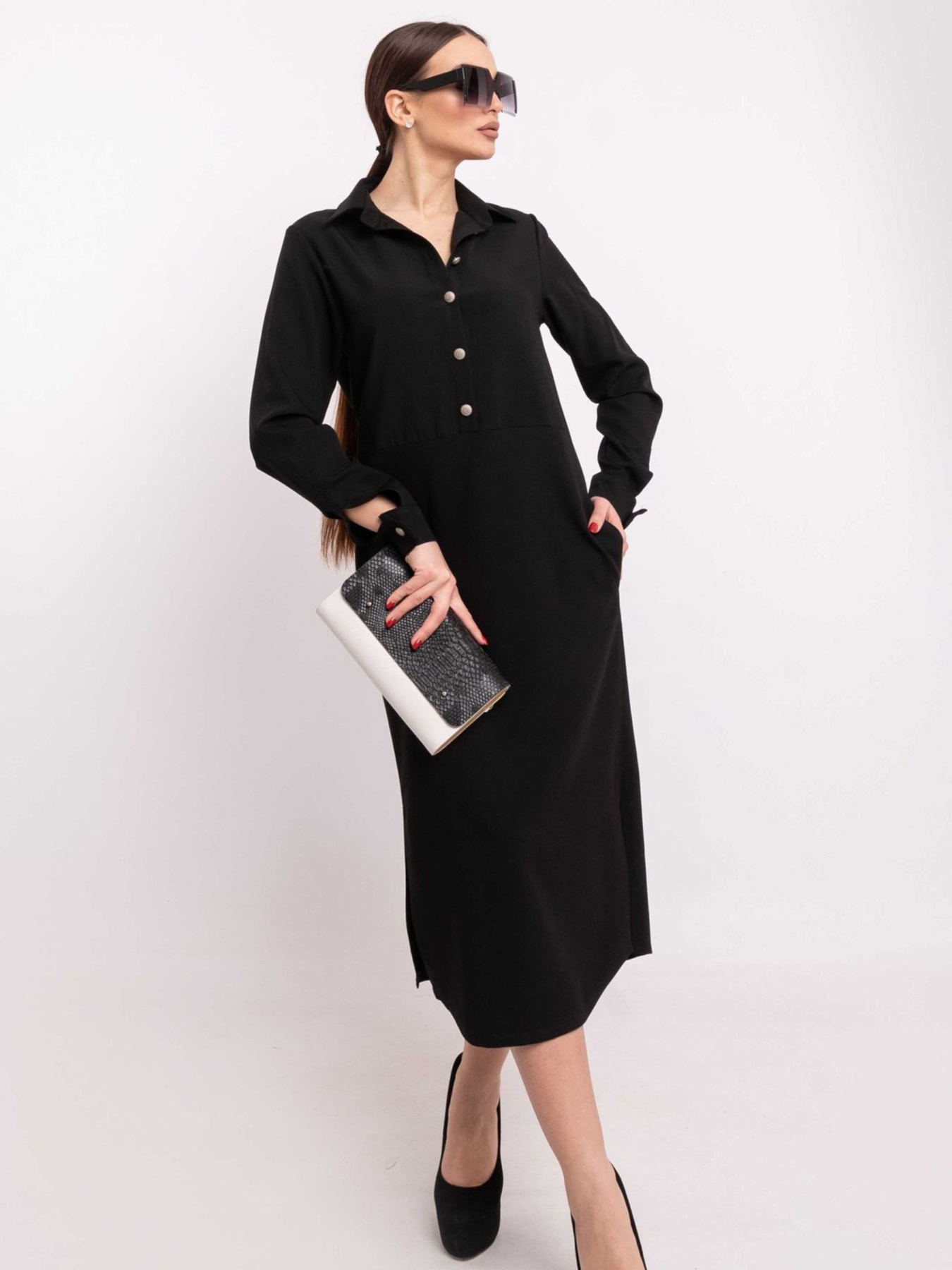 Платье миди RiMari модель 0520-chornij Платье миди RiMari модель 0520-chornij Фото