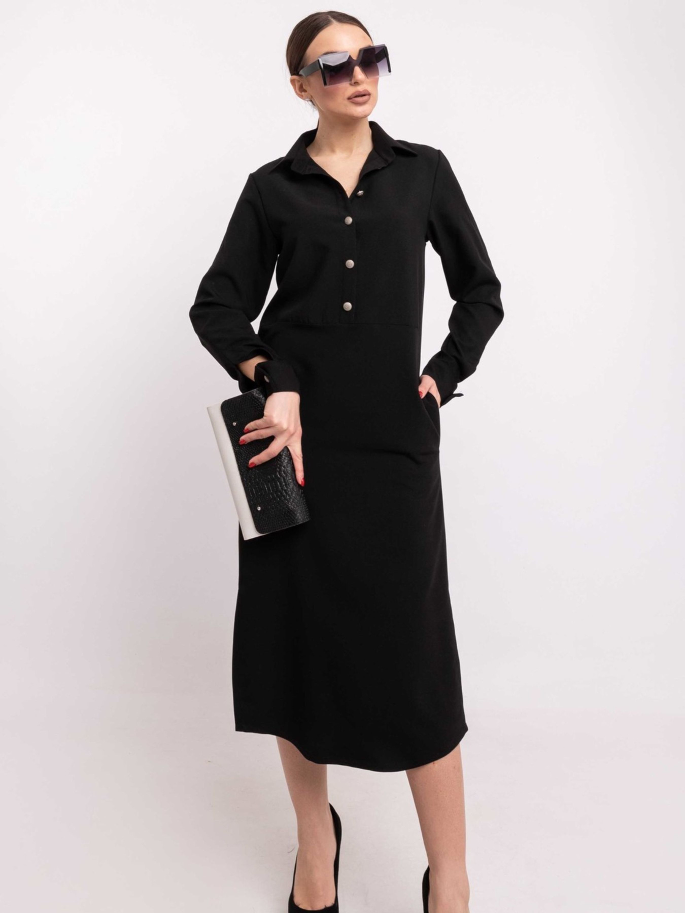 Платье миди RiMari модель 0520-chornij Платье миди RiMari модель 0520-chornij Фото