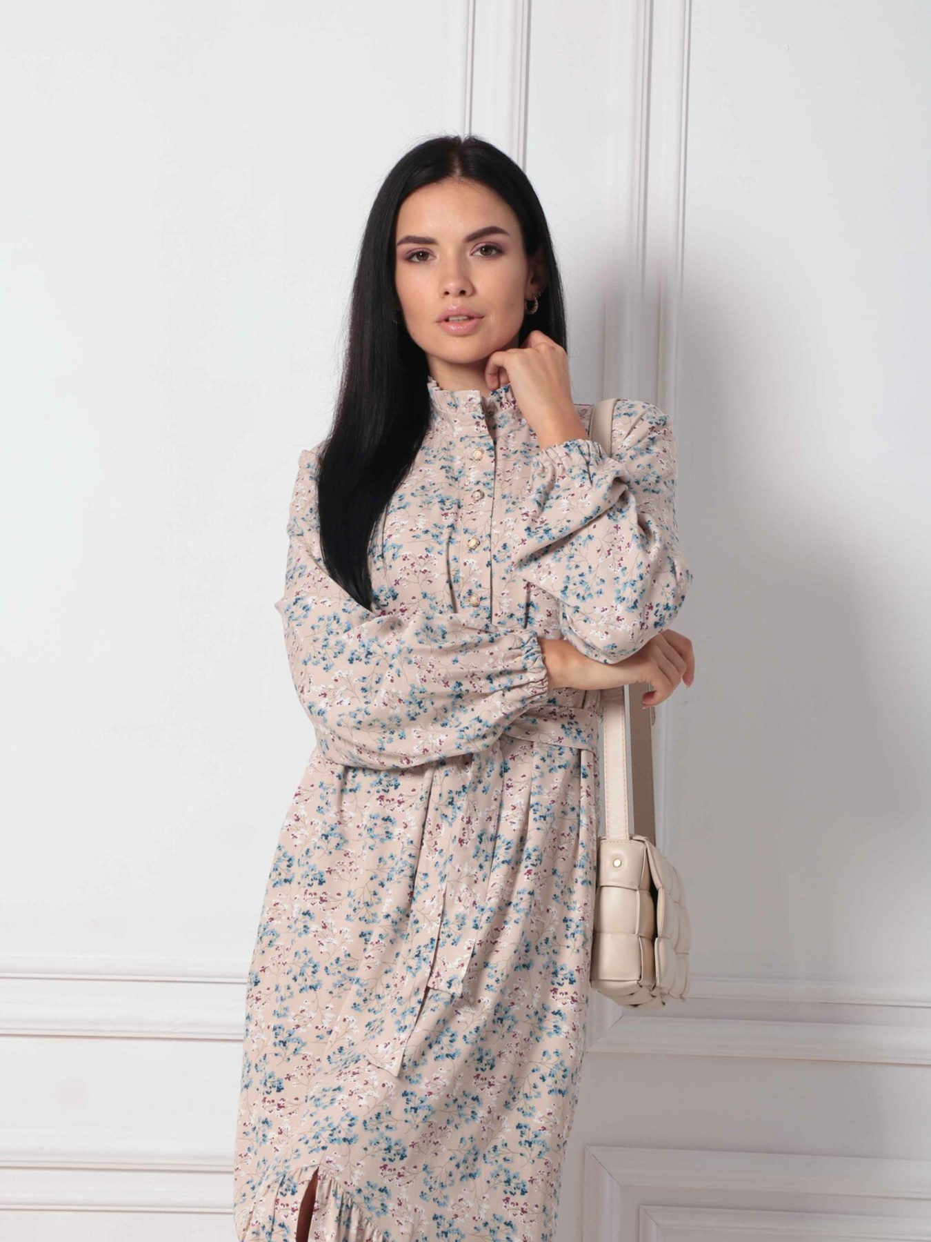 Платье миди RiMari модель 1322-bezh-print Фото