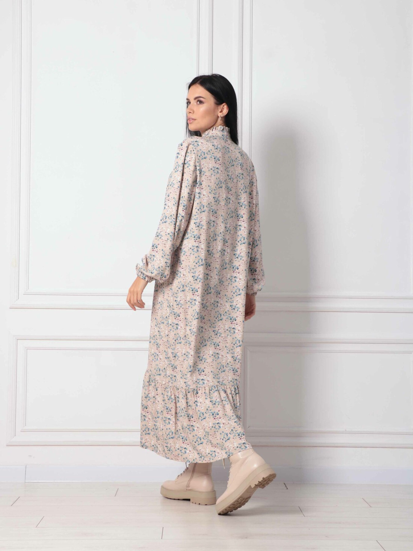 Платье миди RiMari модель 1322-bezh-print Фото