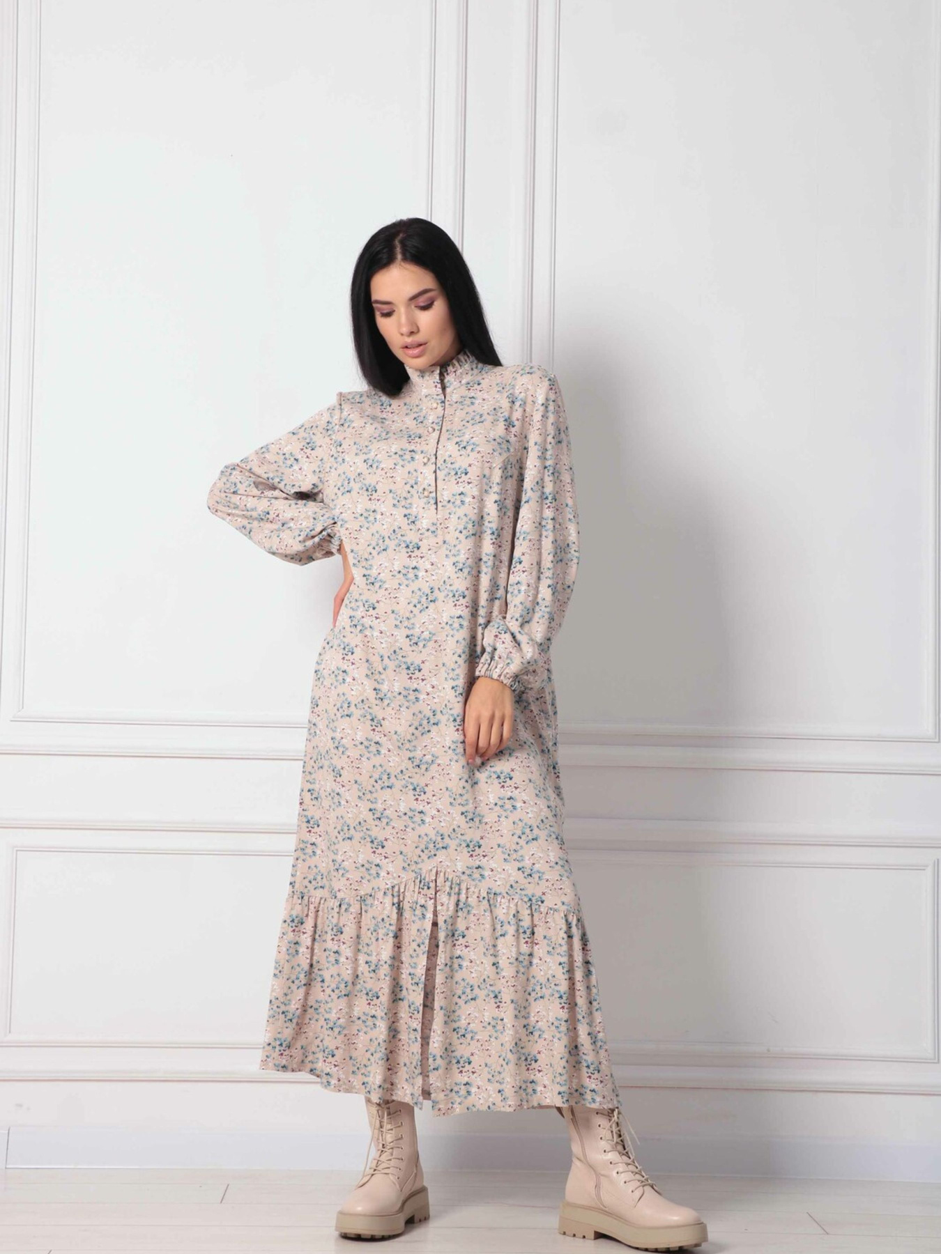 Сукня міді RiMari модель 1322-bezh-print Фото