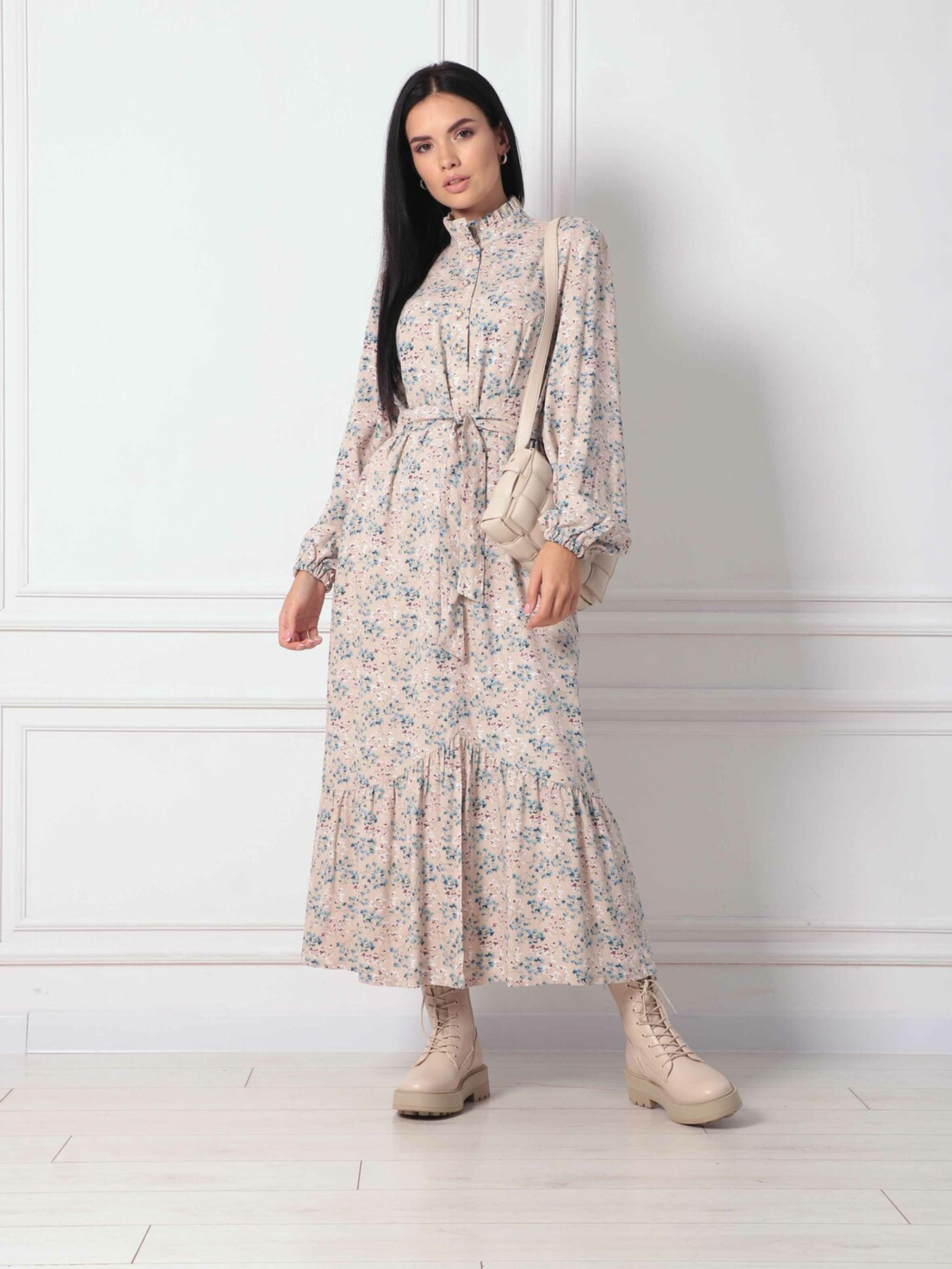 Сукня міді RiMari модель 1322-bezh-print Фото