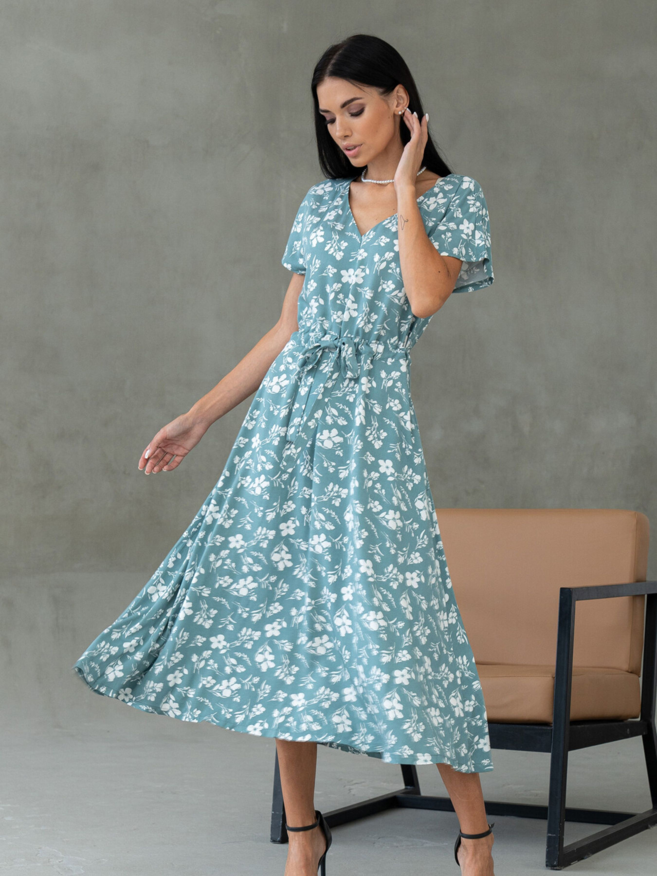 Сукня міді RiMari модель 1521-olivka-print Фото