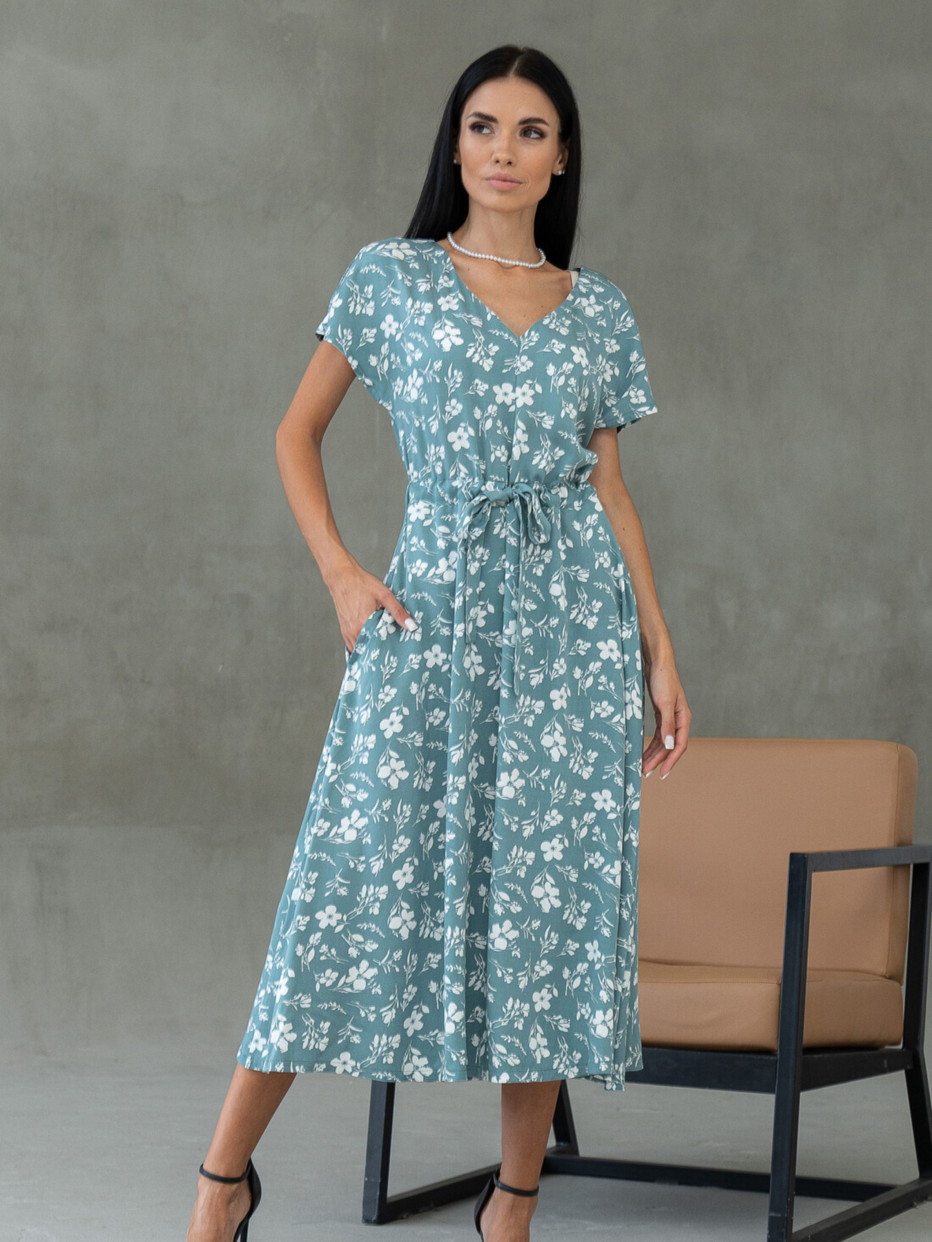 Сукня міді RiMari модель 1521-olivka-print Фото