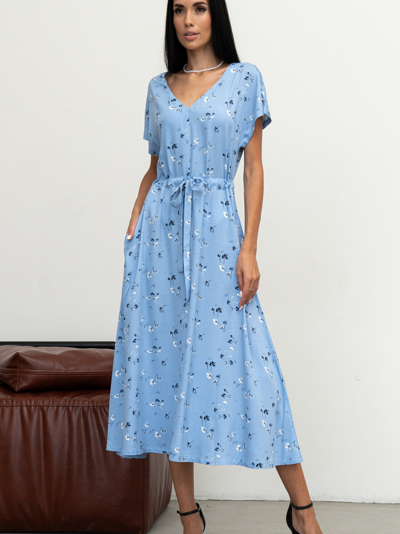 Платье миди RiMari модель 1521-blakitnij-print Фото