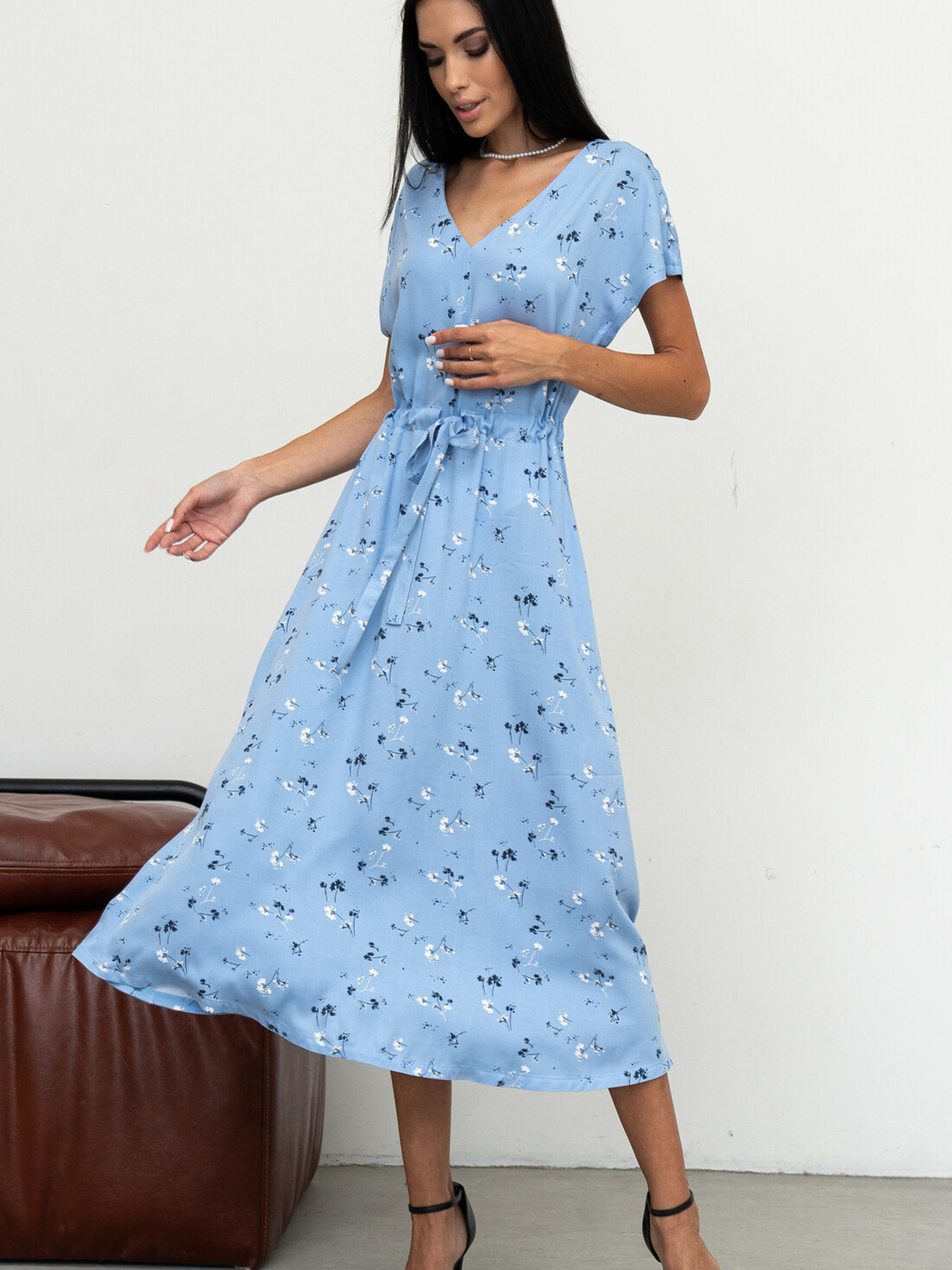 Платье миди RiMari модель 1521-blakitnij-print Фото