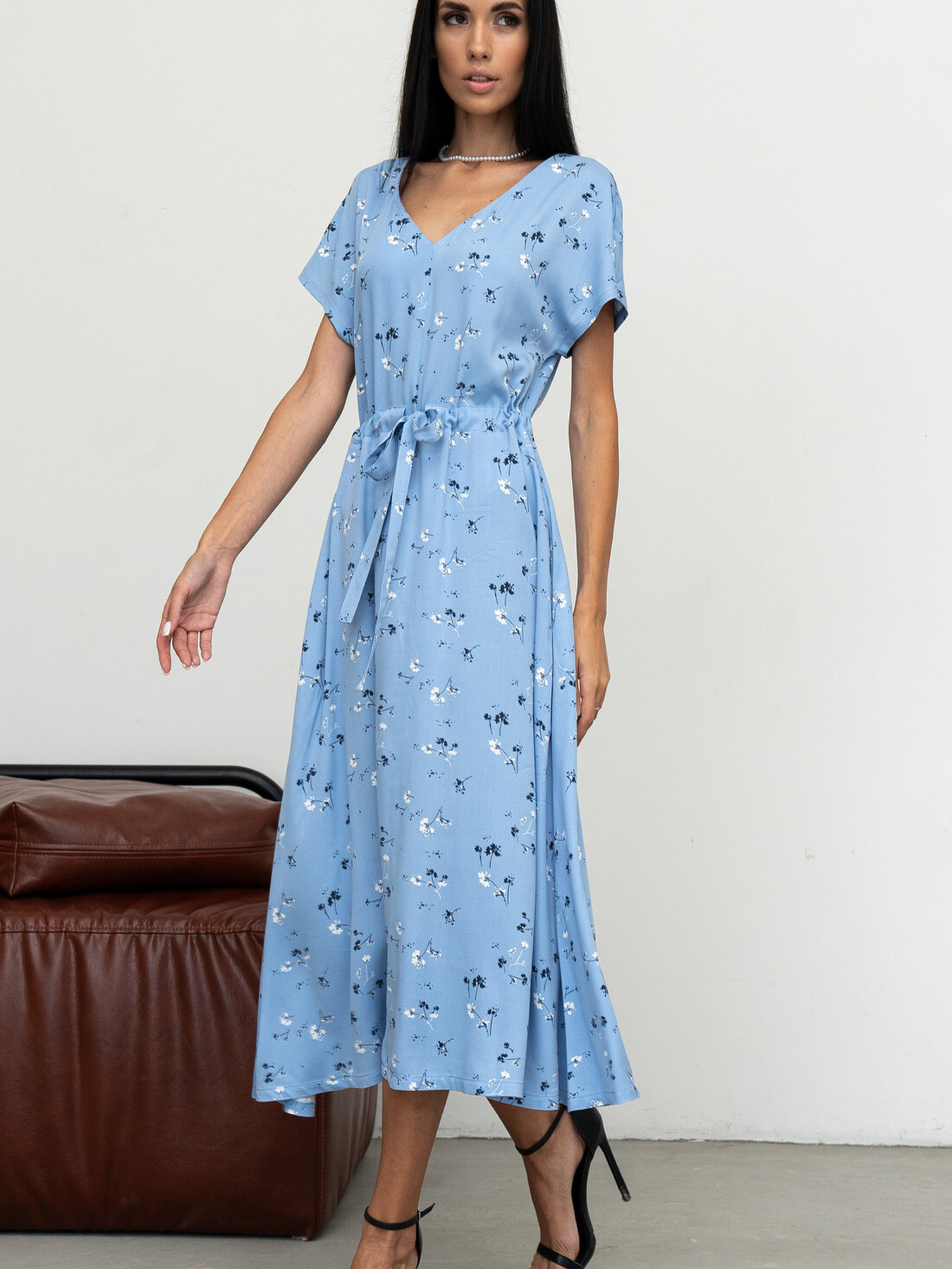 Платье миди RiMari модель 1521-blakitnij-print Фото