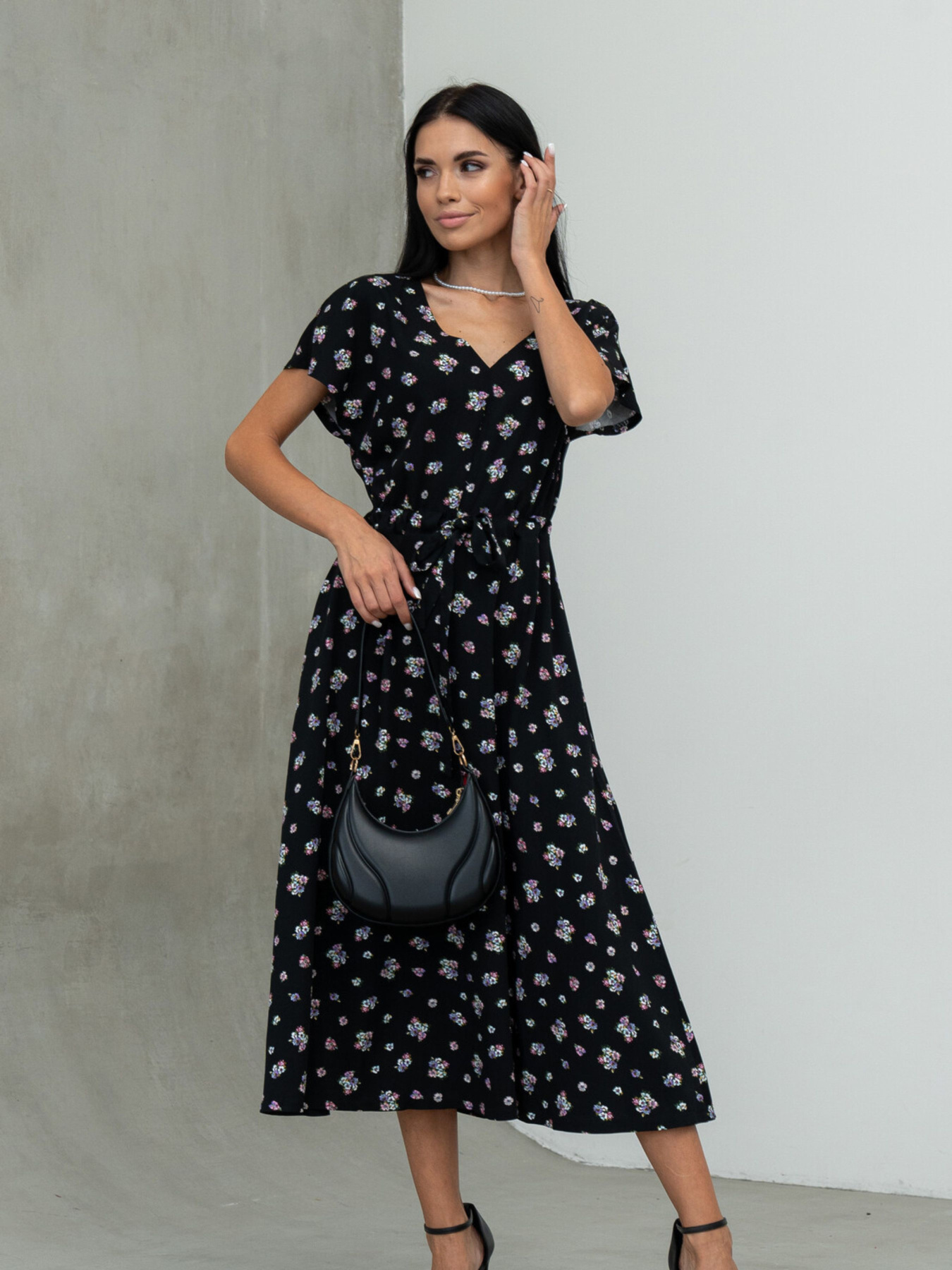 Платье миди RiMari модель 1521-chornij-kvti Фото