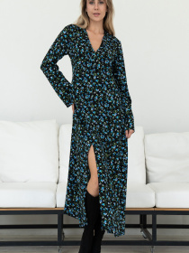 Сукня максі RiMari модель 2121-chornij-z-blakitnim Фото