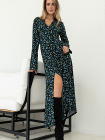 Платье макси RiMari модель 2121-chornij-z-blakitnim Фото