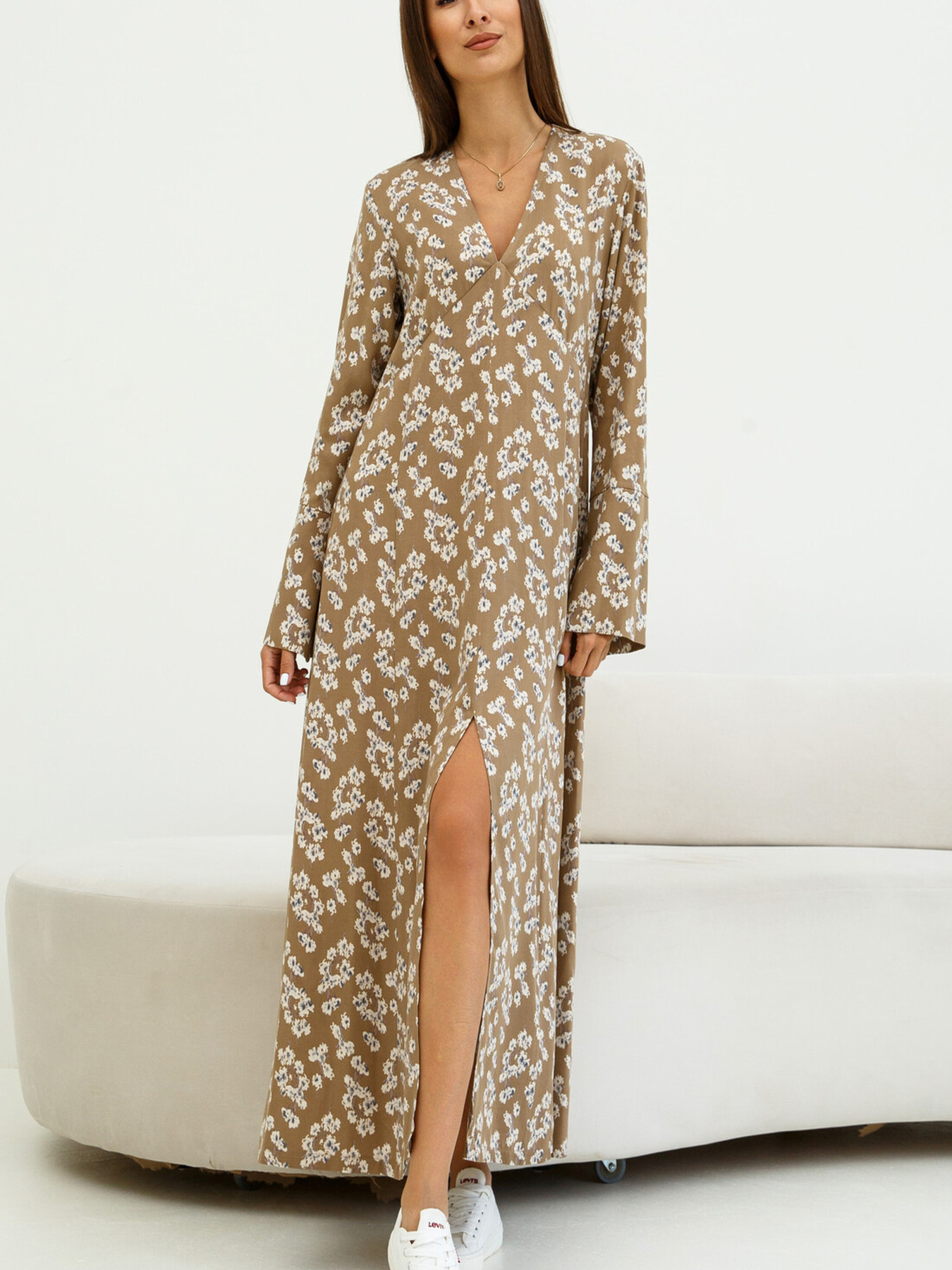 Сукня максі RiMari модель 2121-kapuchino-print Фото