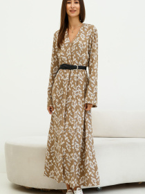 Платье макси RiMari модель 2121-kapuchino-print Фото