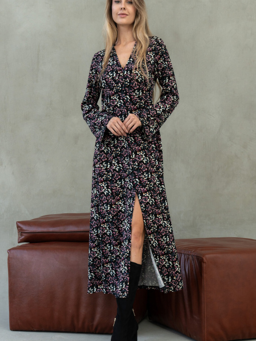 Сукня максі RiMari модель 2121-chornij-z-rozhevim Фото