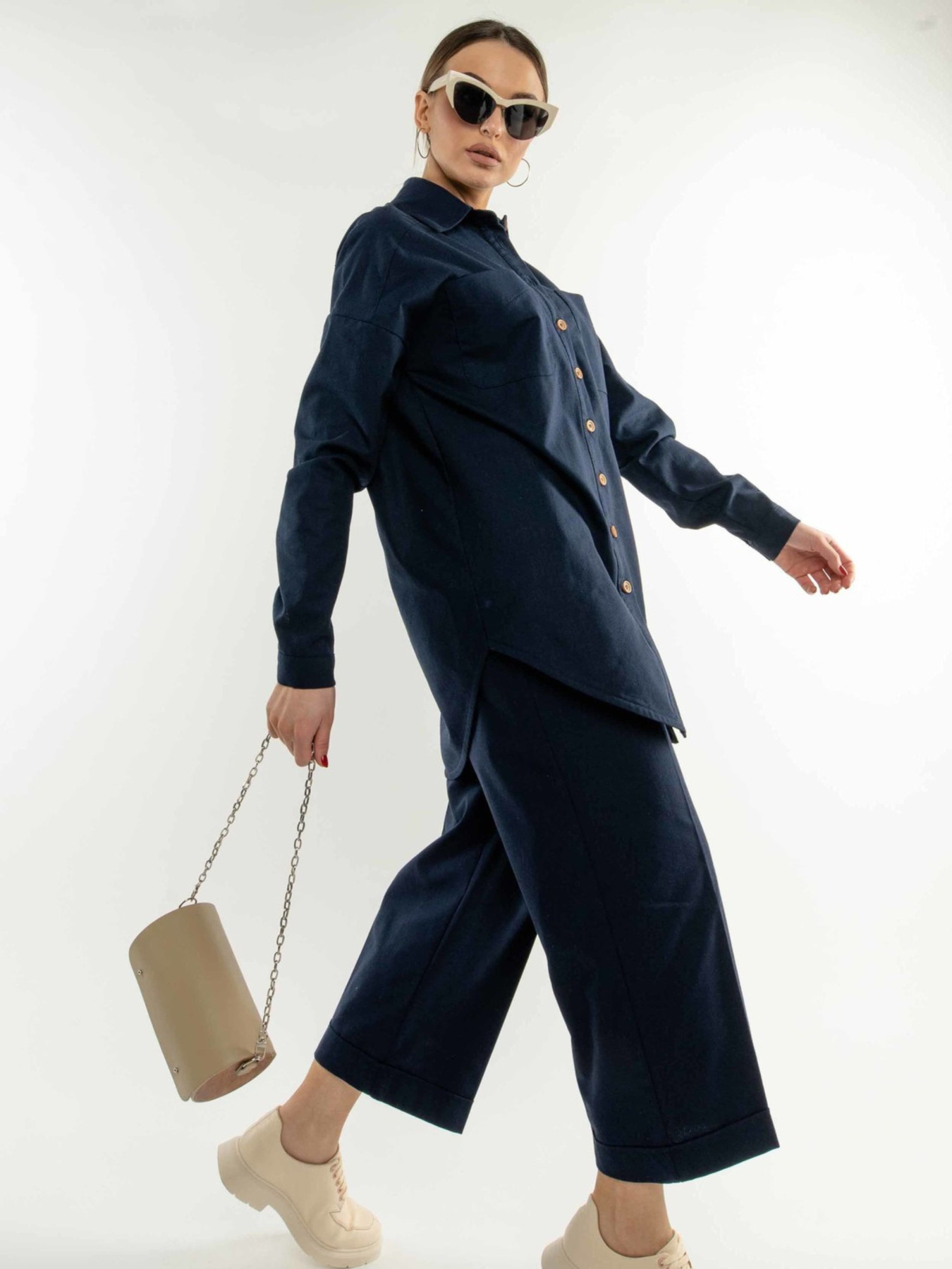 Рубашка повседневная RiMari модель 0221-temno-sinj Фото