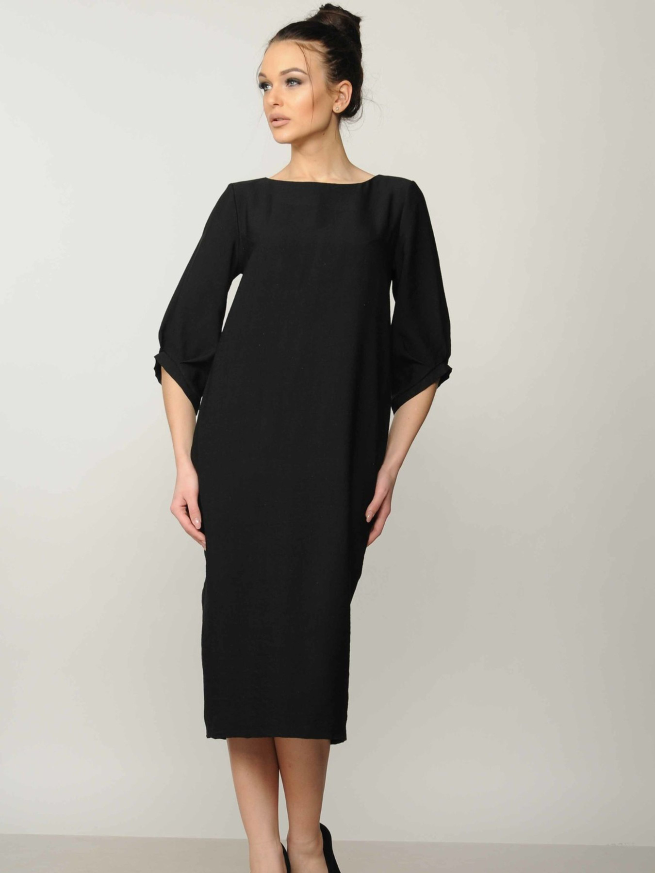 Платье миди RiMari модель 14-1-06-18-chornij Платье миди RiMari модель 14-1-06-18-chornij Фото