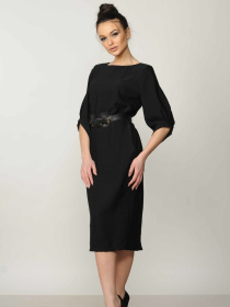 Платье миди RiMari модель 14-1-06-18-chornij Платье миди RiMari модель 14-1-06-18-chornij Фото