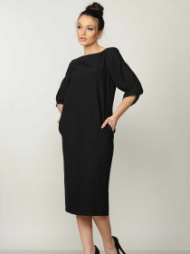 Платье миди RiMari модель 14-1-06-18-chornij Платье миди RiMari модель 14-1-06-18-chornij Фото