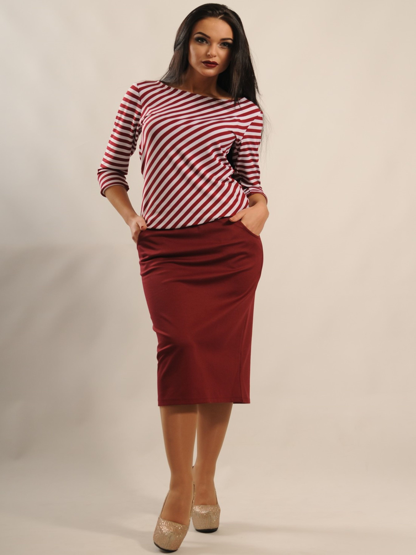 Юбка миди RiMari модель 1-1-07-1-14-bordo Фото