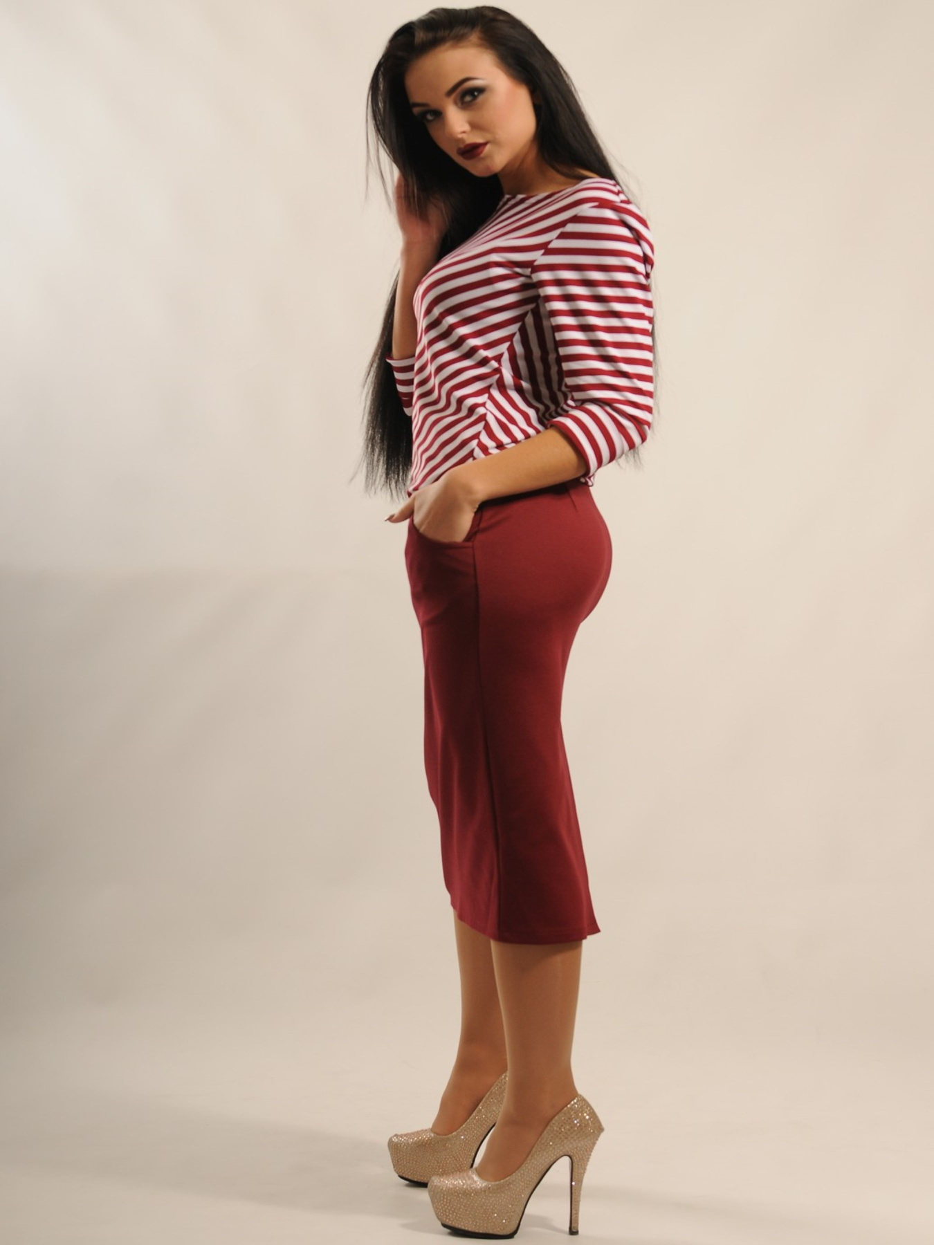 Юбка миди RiMari модель 1-1-07-1-14-bordo Фото