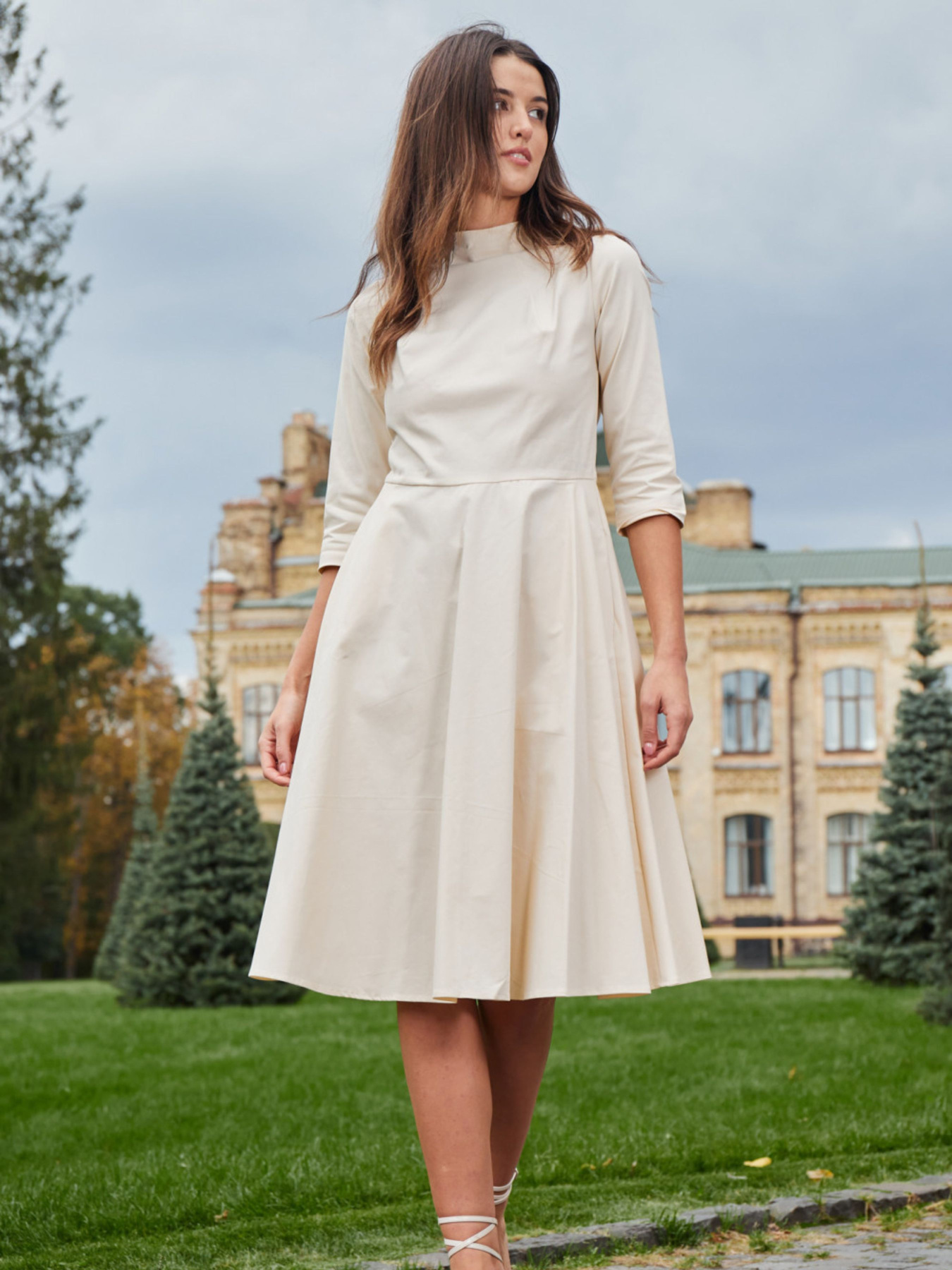 Платье миди LadyLike модель ll205120011-molochnij Фото