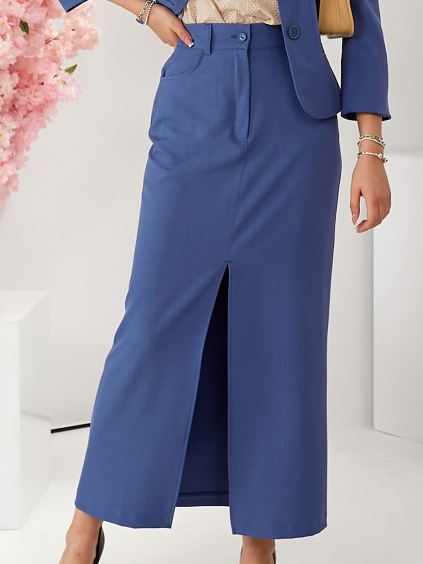 Спідниця міді LadyLike модель ll220121064-sinj Фото