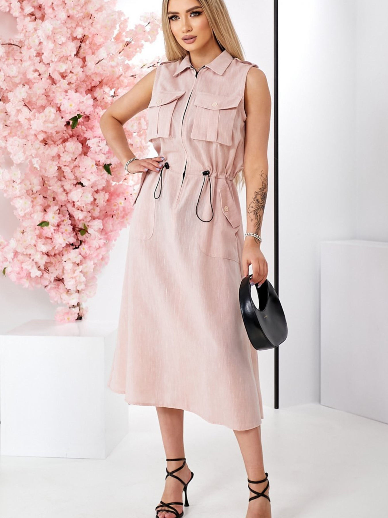 Платье миди LadyLike модель ll228050089-bezhevij Фото