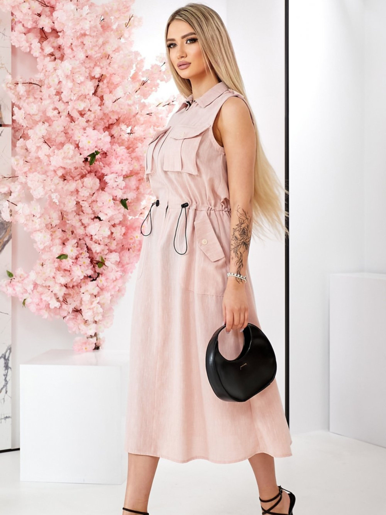 Платье миди LadyLike модель ll228050089-bezhevij Фото