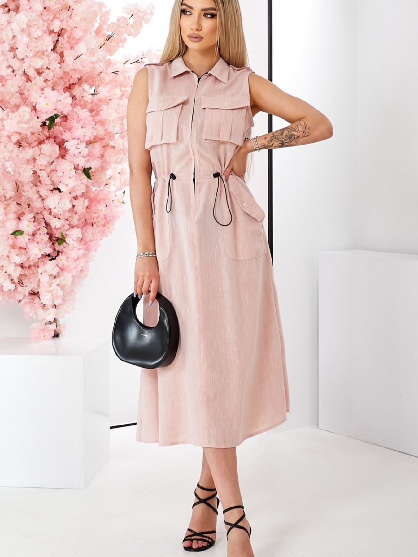 Платье миди LadyLike модель ll228050089-bezhevij Фото