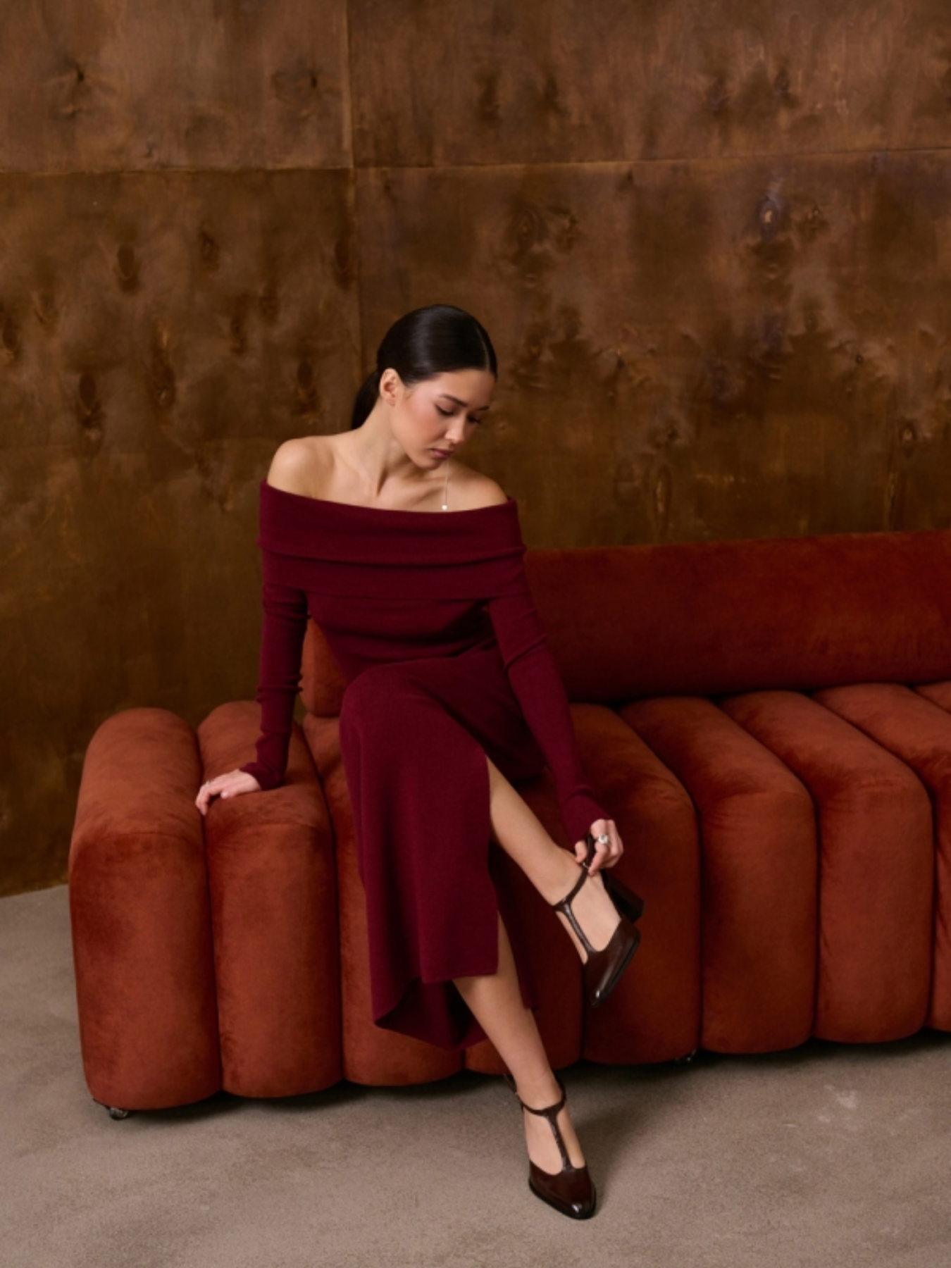 Платье макси TrikoBakh модель 2824-marsala Фото