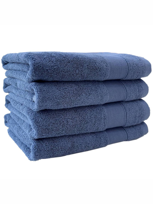 Набір Рушників Махрових Банних (Бавовна) 4 шт в подарунковому пакеті Синій Lovely Svi  модель 580523 Фото