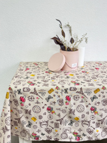 Скатертина бавовняна бежева в романтичному стилі Мадам Ecotton модель 23544 Фото