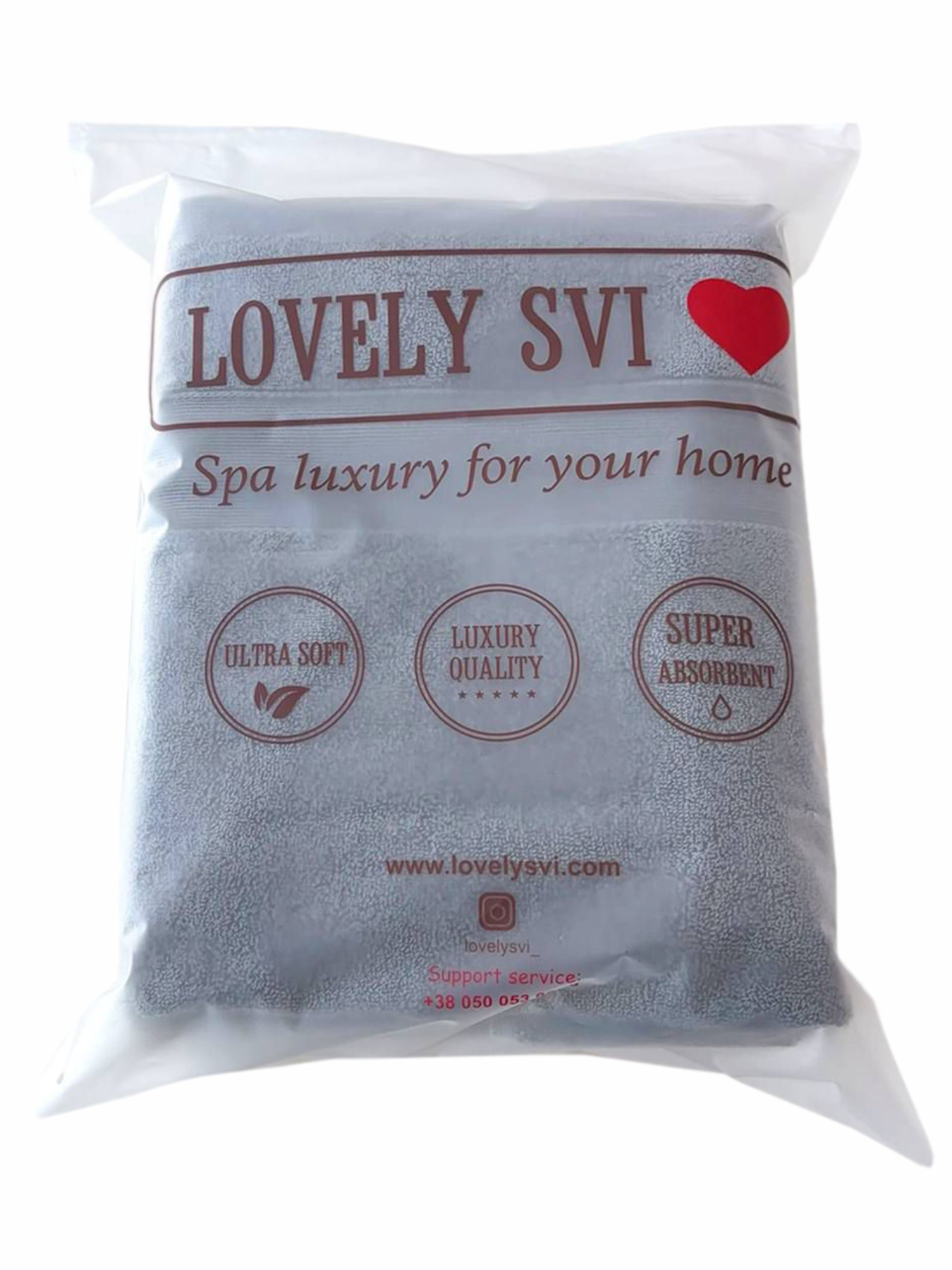 Набор Полотенец Махровых Банных (Хлопок) 4 шт в подарочном пакете Серый Lovely Svi  модель 480523 Фото