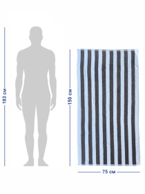 Полотенце хлопок махра Lovely Svi для пляжа, басейна, ванной, отелей, SPA, саун,  XL (75 x150 см) - Бело - серый Lovely Svi  модель 200823 Фото