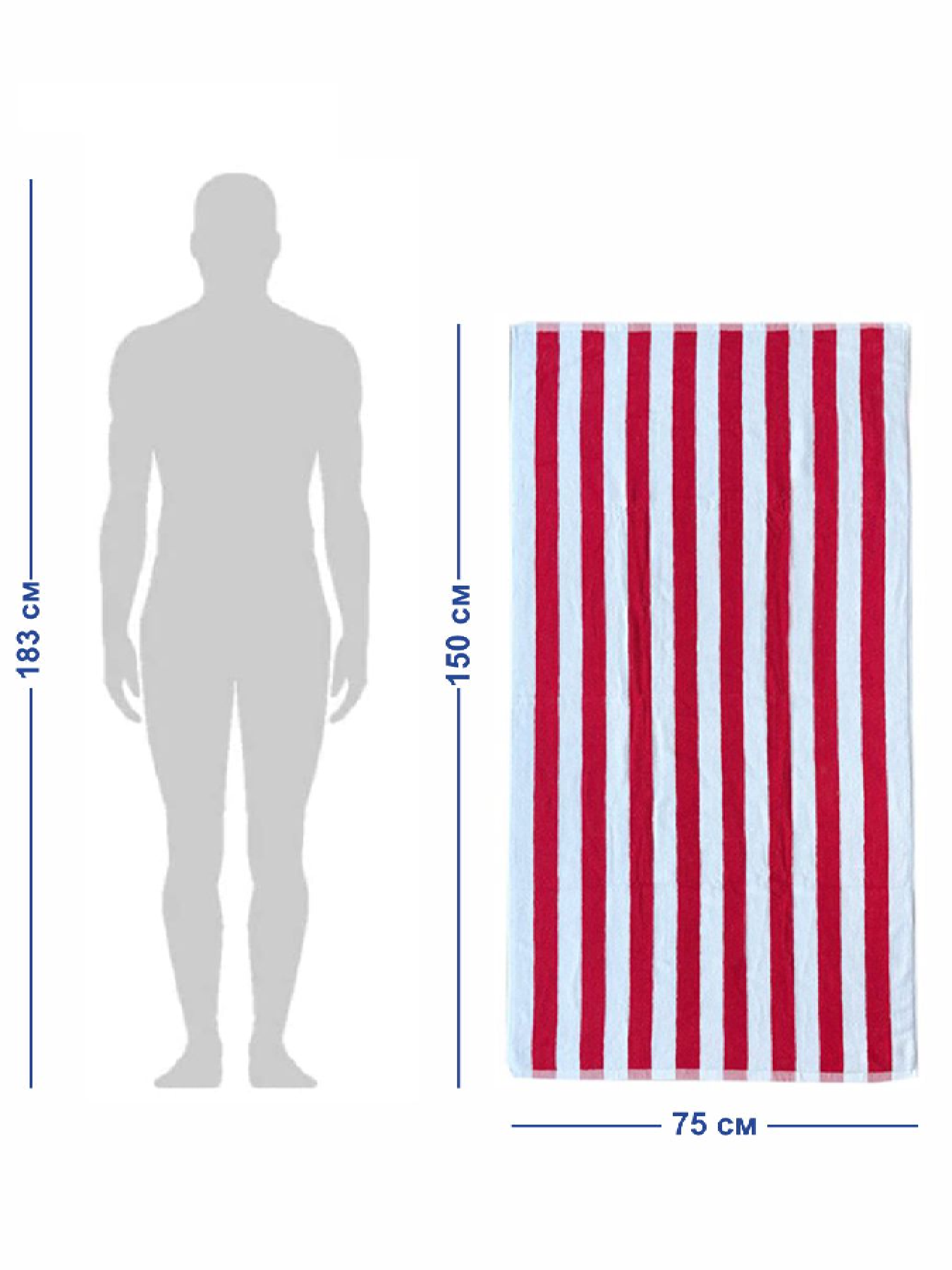 Полотенце хлопок махра  для пляжа, басейна, ванной, отелей, SPA, саун,  XL - Бело - красный Lovely Svi  модель 505255 Фото