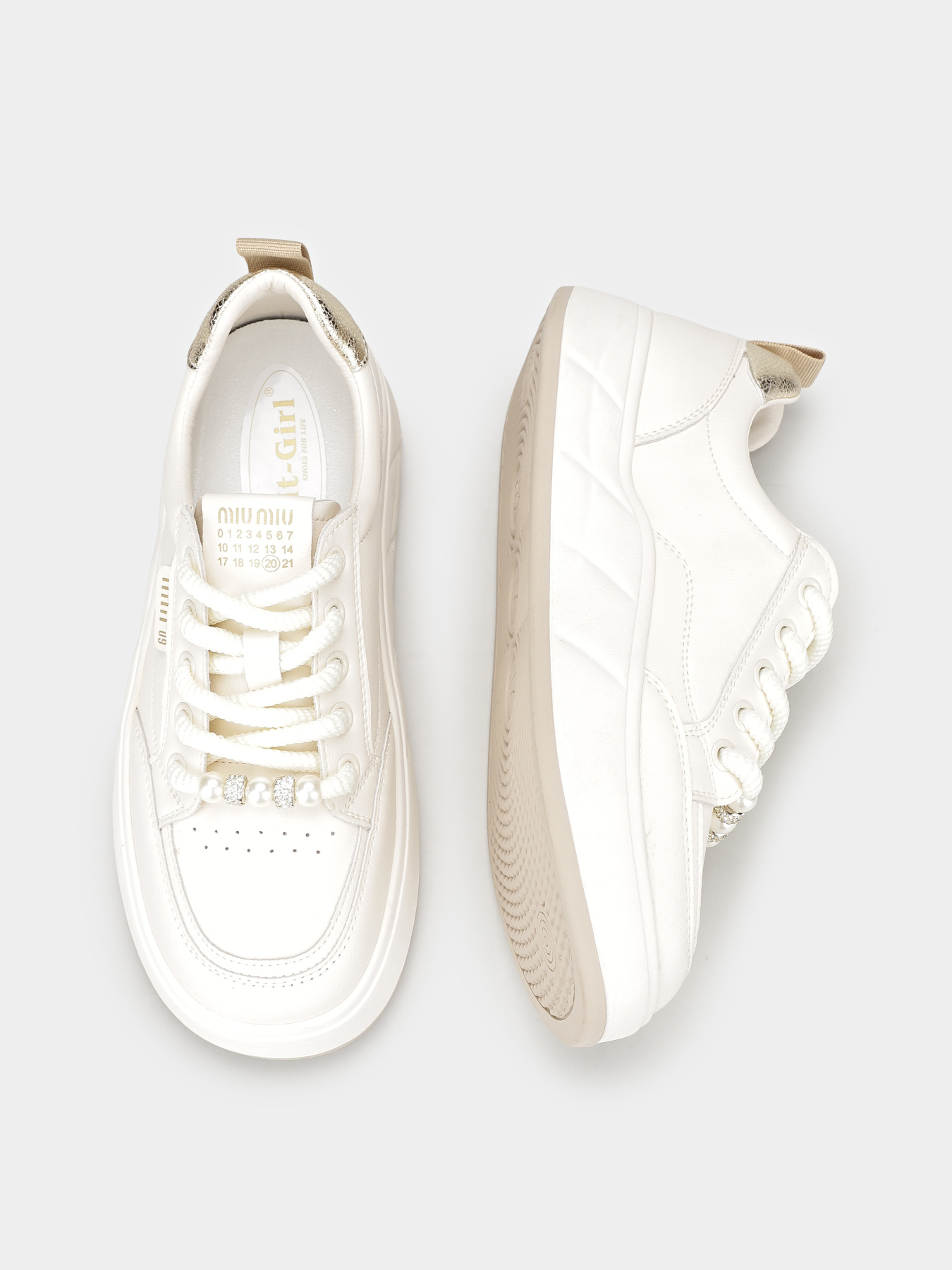 Кеди низькі It-girl модель 23678milk-gold Фото