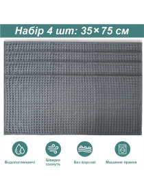 Набор кухонных вафельных полотенец 4 шт, 100% хлопок – Серый Lovely Svi  модель 561011 Фото