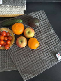 Набор кухонных вафельных полотенец 4 шт, 100% хлопок – Серый Lovely Svi модель 561011 Набор кухонных вафельных полотенец 4 шт, 100% хлопок – Серый Lovely Svi модель 561011 Фото