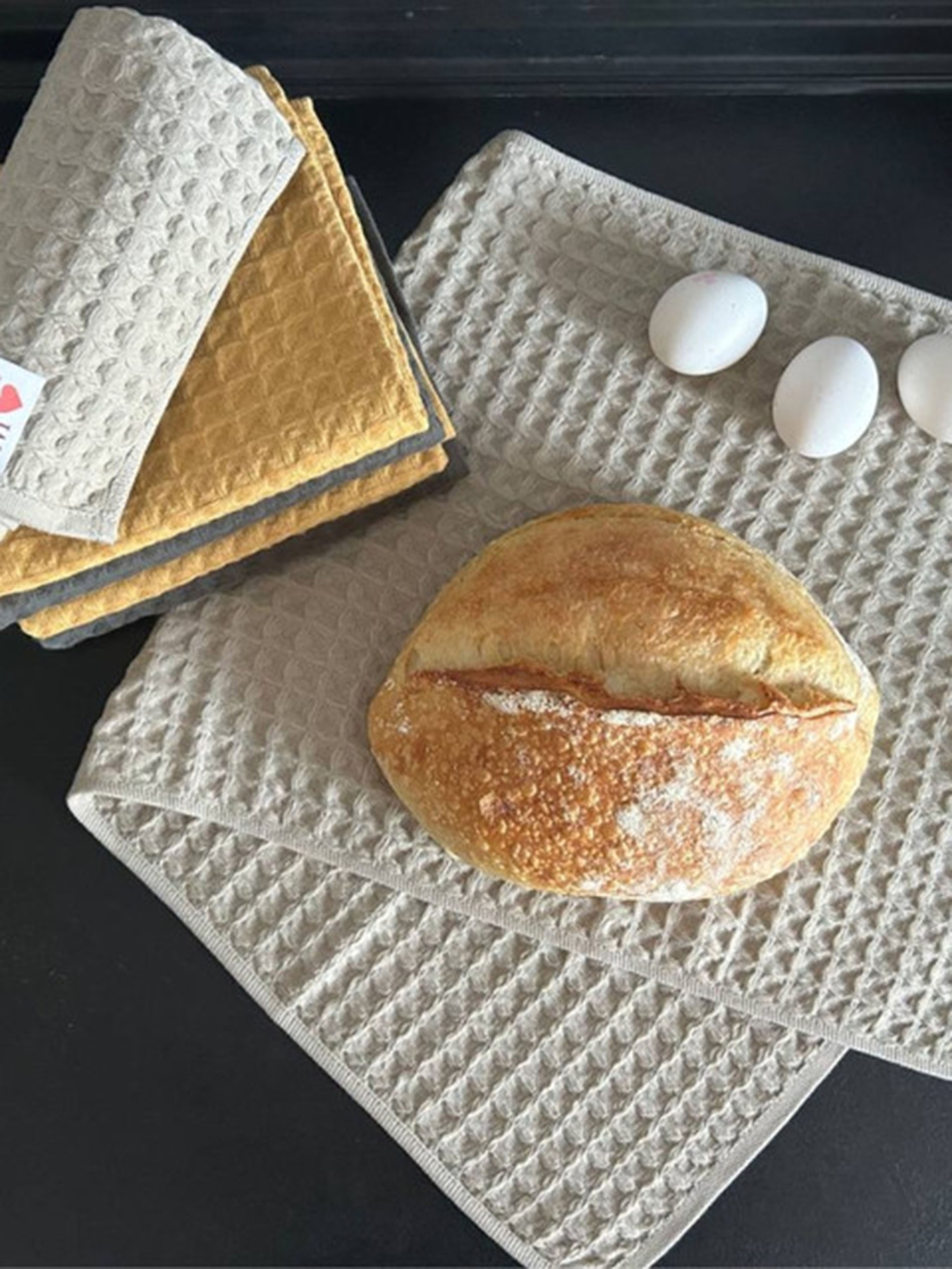 Набір кухонних вафельних рушників 4 шт 100% бавовна –  Капучино Lovely Svi  модель 561028 Фото