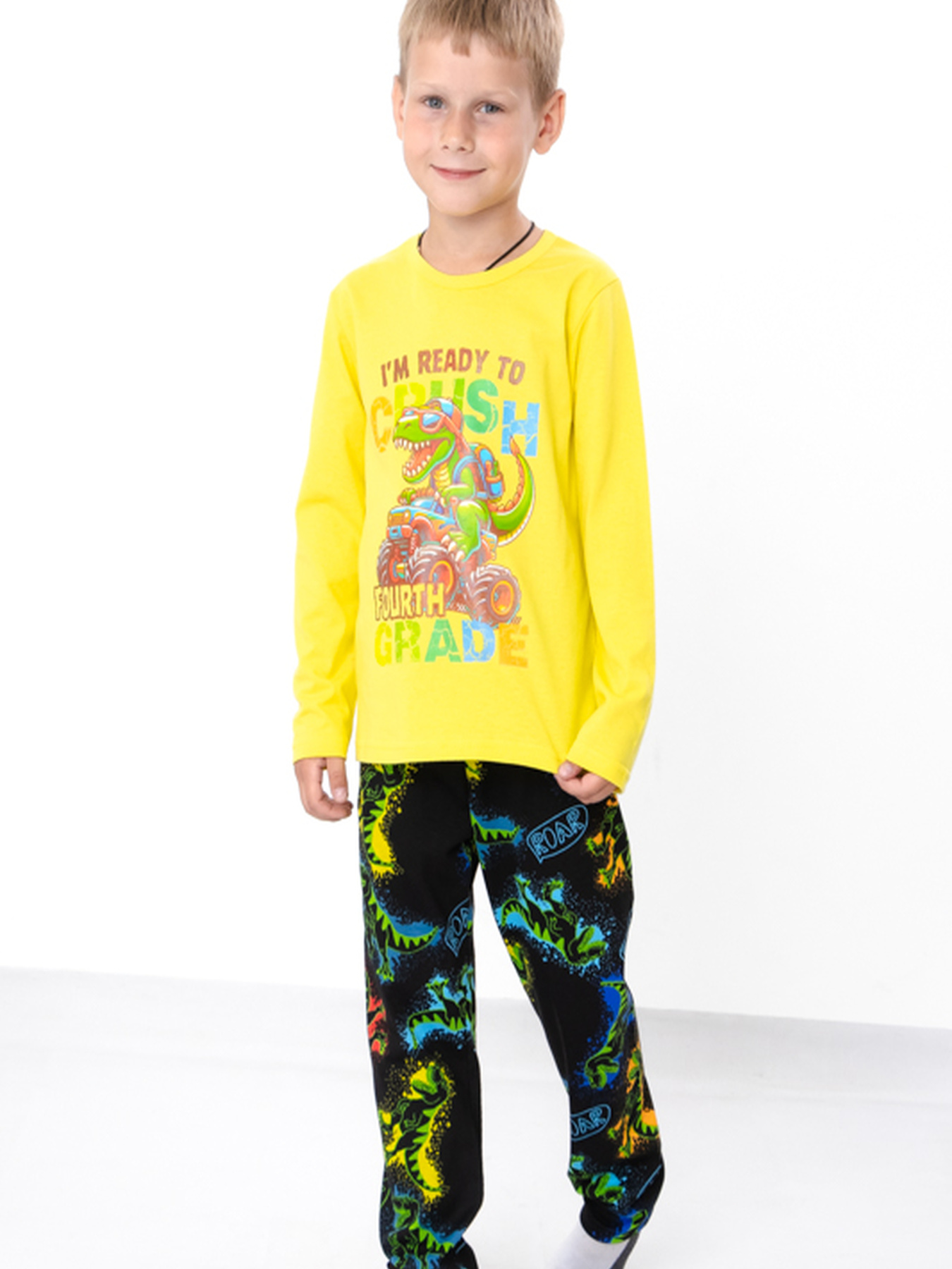 Пижама Носи своє модель 6347-002-33-4-dinozavr-na-chornomu Пижама Носи своє модель 6347-002-33-4-dinozavr-na-chornomu Фото