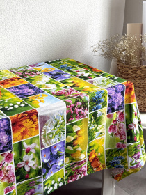Скатертина бавовняна з першими весняними квітами Ecotton модель 24621 Фото