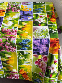 Скатертина бавовняна з першими весняними квітами Ecotton модель 24621 Скатертина бавовняна з першими весняними квітами Ecotton модель 24621 Фото